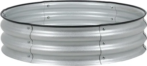 Miniatura 22 de BPS Cama de jardín elevada de metal, paquete de 2 macetas galvanizadas de 2.5 pies de diámetro, cajas de jardín elevadas para macetas de flores
