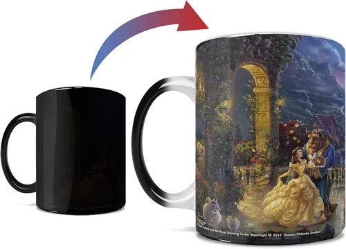 Morphing tazas Thomas Kinkade Disney Bella y la Bestia Pintura Heat Reveal Taza de café – 11 Oz de cerámica