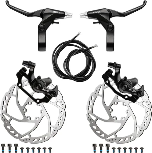 Miniatura 13 de Kit de Freno de Disco para Bicicleta, Caliper de Aluminio Delantero y Trasero, Palanca de Freno de Bicicleta de Aleación de Aluminio Completa, Rotor