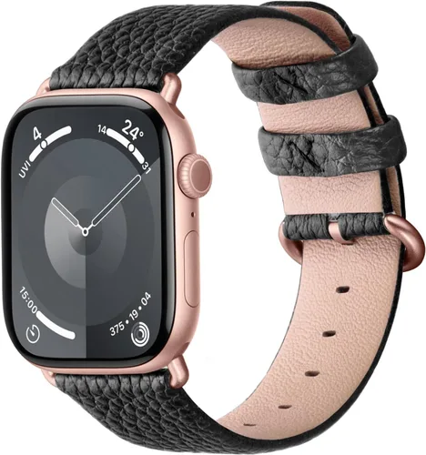 Miniatura 15 de Fullmosa Correa compatible con Apple Watch de cuero rojo de 1.65, 1.61, 1.58, 1.5 pulgadas, correa para iWatch para Series ultra3/2/1 SE3/2/1