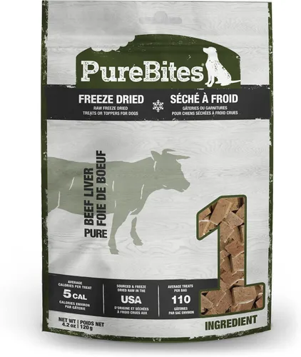 Miniatura 7 de PureBites Golosinas de res liofilizadas para perros, 1 ingrediente, hechas en EE. UU., 26 oz (el empaque puede variar)