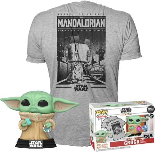 Miniatura 10 de Funko Pop! & Tee: The Mandalorian - Grogu con galletas - L
