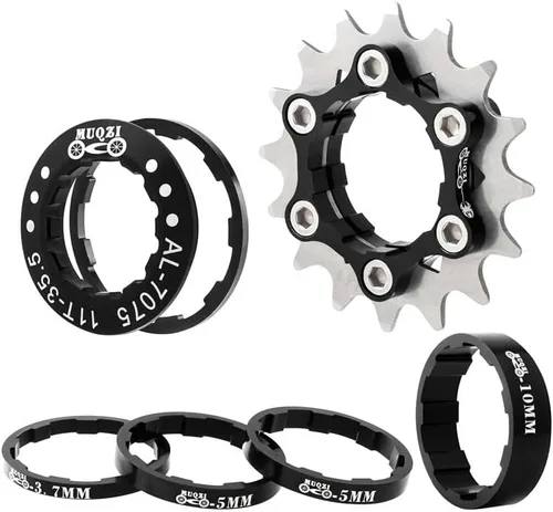Miniatura 10 de Kit de conversión de velocidad única Bibike 13T/14T/15T/16T/17T/18T/20T/22T Cassette de velocidad única y espaciadores