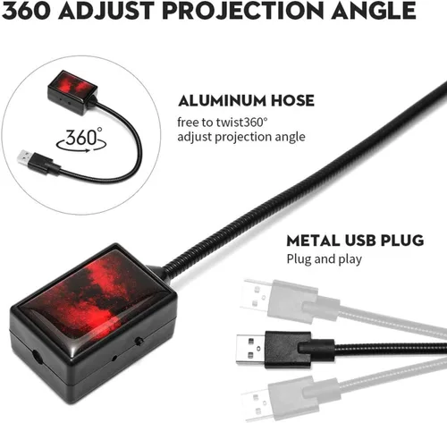 Miniatura 3 de SOCAL-LED LIGHTING Luz de noche USB para coche, proyector de estrellas azul y morado, luces LED decorativas románticas para techo y techo