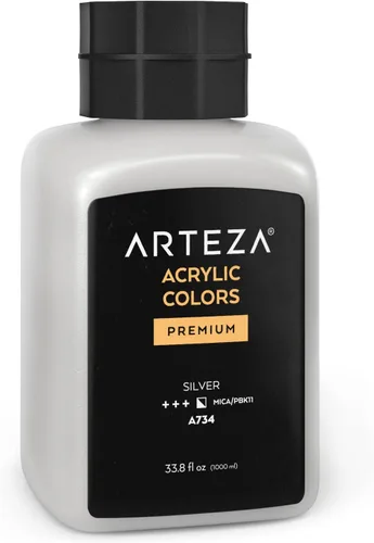 Miniatura 11 de ARTEZA Pintura acrílica, A100 amarillo limón, 33.8 onzas líquidas, tarro de 30.3 fl oz, opaco, de secado rápido, pinturas acrílicas para pintar A503