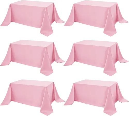 Miniatura 26 de Paquete de 6 manteles negros para mesas cuadradas, 54 x 54 pulgadas, tela de poliéster resistente a las manchas para mesas de 2 pies, manteles