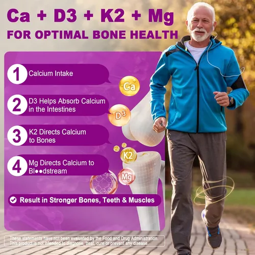 Miniatura 4 de Gomitas de citrato de calcio de 1200 mg, vitamina D3 K2, omega-3, magnesio, zinc, boro, manganeso, cobre, 600 mg suplementos de calcio para mujeres