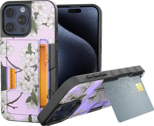 Miniatura 26 de Smartish Funda tipo cartera para iPhone 13 Pro – Wallet Slayer Vol. 2 [delgada + protectora] tarjetero con función atril - Black Tie Affair