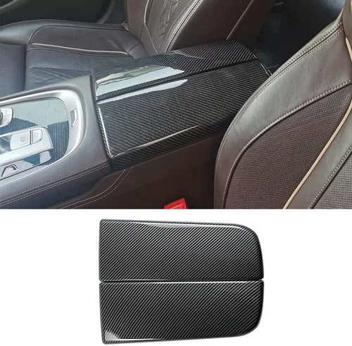 Miniatura 7 de para BMW Serie 3 E90 E91 E92 E93 2006-2012 ABS Cubierta de Caja de Almacenamiento de Cubierta de Tapa de Consola de Coche de Fibra de Carbono