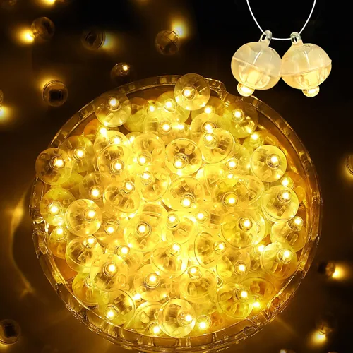 Miniatura 17 de 50 mini luces LED, globos de luz LED para decoraciones de fiesta, luces de fiesta de neón para linterna de papel, huevos de Pascua, fiesta de Rojo