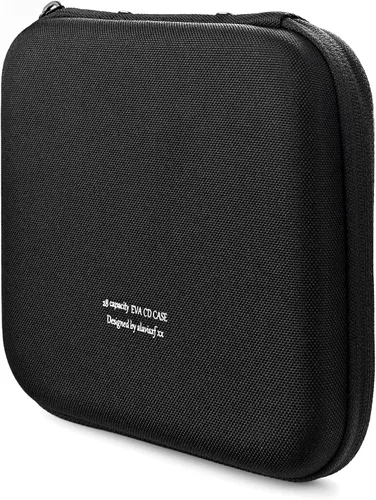 alavisxf xx Estuche para CD, funda protectora de EVA para DVD de 28 capacidades, portátil, con cremallera, para CD, organizador de almacenamiento de