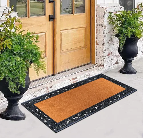 Miniatura 67 de A1HC Tapete para Puerta de Fibra de Coco Natural y Caucho, 30"x48" – Grueso, Duradero, Resistente, Anti-Desprendimiento, Resistente a