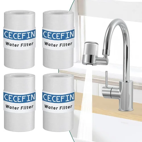 Miniatura 6 de 2 cartuchos de filtro de agua de fibra de carbono: el purificador de carbono reduce el 99% de cloro, dura 528 galones de agua del grifo, cartucho