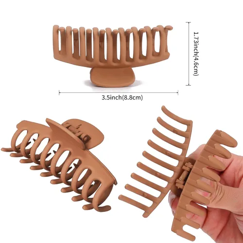 Miniatura 7 de 6 pinzas para el cabello de garra cuadrada mate medianas y grandes para mujeres: estilo versátil para cabello grueso y fino