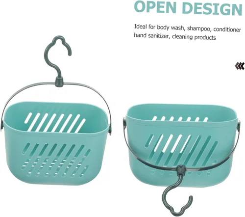 Miniatura 7 de Ipetboom Cesta de ducha colgante para ducha, cesta de plástico portátil, organizador de cocina, cesta de almacenamiento con gancho para el hogar