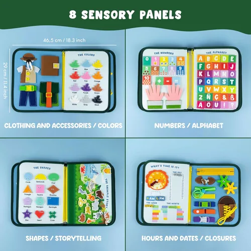 Miniatura 2 de BONNYCO Tablero Ocupado para Animales de 1 Año. Libro Ocupado Montessori para Niños Pequeños 1-3 2-4, Libro Silencioso de Fieltro para Bebé.