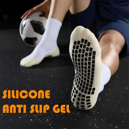 Miniatura 5 de Calcetines de fútbol para hombre, antideslizantes, atléticos, con agarre antideslizante, calcetines de baloncesto con almohadillas de agarre
