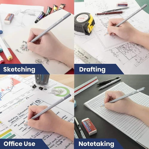 Miniatura 2 de Pacific Arc Lápices de dibujo de grafito prémium para artistas, paquete suave, lápices profesionales para dibujar, dibujar, bosquejar y sombrear