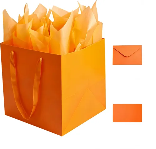 Miniatura 23 de JUNESHE Bolsa de regalo cuadrada negra grande con asas y papel de seda, 9.84 pulgadas, gran envoltura de regalo gigante para cumpleaños, boda