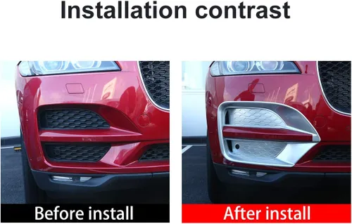 Miniatura 2 de YIWANG ABS cromo delantero niebla luz cubierta cubierta Trim 4 unids para Jaguar F-Pace X761 (plata mate)