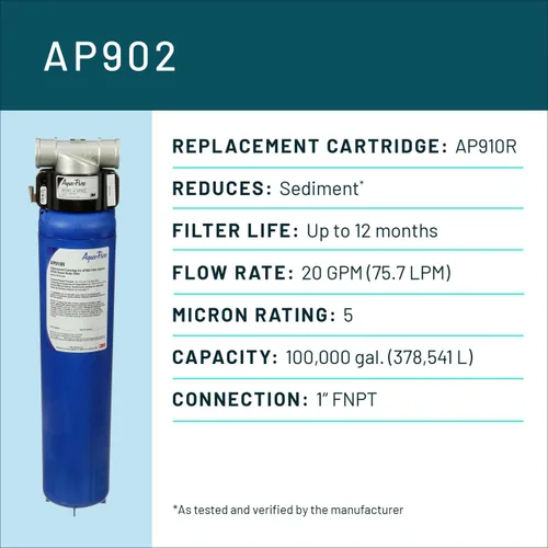 Miniatura 2 de Aqua-Pure AP902 Sistema de filtro de agua sanitario de cambio rápido para toda la casa, reduce los sedimentos, resistente, 100,000 galones