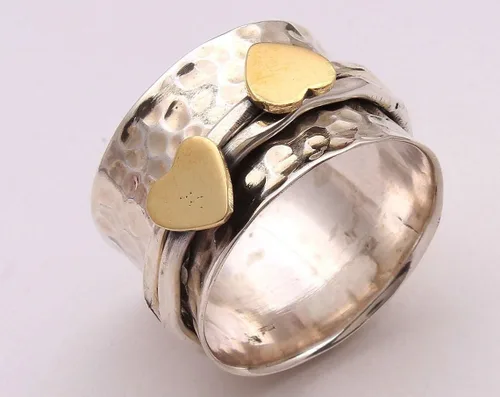 Miniatura 102 de Boho Spinner Ring, Mothers Day Gift, Silver 925 Women Ring, Sterling Silver 925 Ring, Fidget Spinner Ring,Women Silver Anxiety Ring