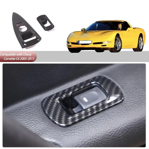 Miniatura 6 de Cubierta para interruptor de elevación de ventana compatible con Chevy Corvette C6 2005-2013, puerta de automóvil, ventana de vidrio, panel de botón