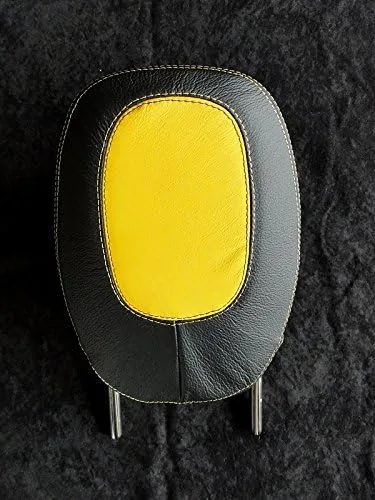 Miniatura 5 de RedlineGoods Fundas para reposacabezas compatibles con Chevrolet Camaro 2010-15. Hecho a medida, no universal. Cuero negro italiano genuino de alta