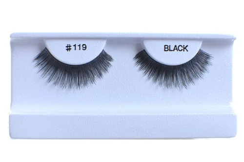 Miniatura 3 de 100 pares de pestañas postizas 100% cabello humano negro natural #747S Negro-747S