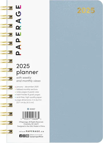 Miniatura 19 de PAPERAGE Agenda semanal y mensual 2026, 12 meses (enero de 2026 a diciembre de 2026), 5.6 x 8 pulgadas, agenda 2026 de tapa dura con hojas semanales