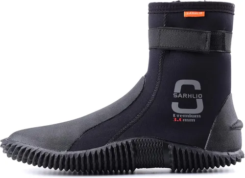 Miniatura 5 de Botas de buceo de neopreno con cremallera de alta calidad de 0.118 in y 0.197 in con suela antideslizante para deportes acuáticos, buceo, esnórquel