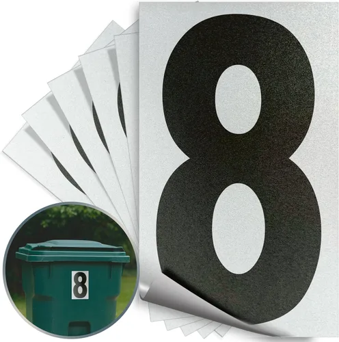 Miniatura 115 de iSYFIX Calcomanías de vinilo negro número 0 (Zero) – Paquete de 6 calcomanías de 1.5 pulgadas – Calcomanías de alta calidad, fondo reflectante