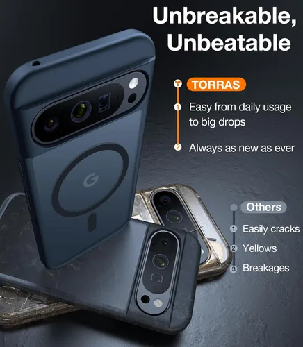 Miniatura 7 de TORRAS Funda magnética mejorada a prueba de golpes para Google Pixel 9 Pro y funda Pixel 9, [compatible con MagSafe]