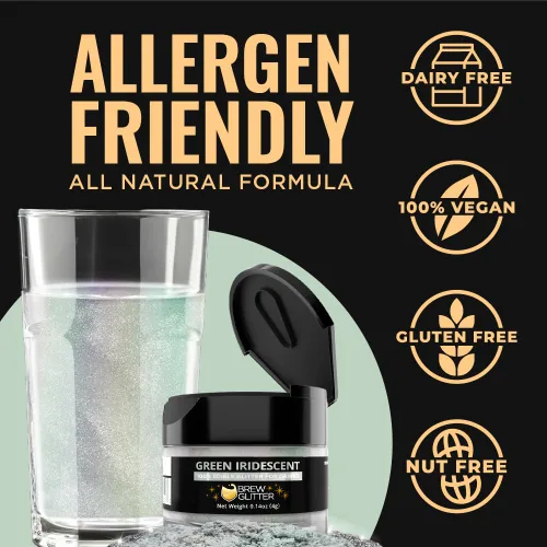 Miniatura 6 de Brew Glitter - Purpurina comestible para bebidas, cócteles, cerveza, adornar bebidas Certificado Kosher y Halal 100% comestible y de grado