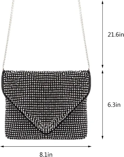 Miniatura 7 de Naimo Bolso cruzado con diamantes de imitación de cristal brillante, bolso de mano de noche de diamante, bolso para teléfono celular para fiesta