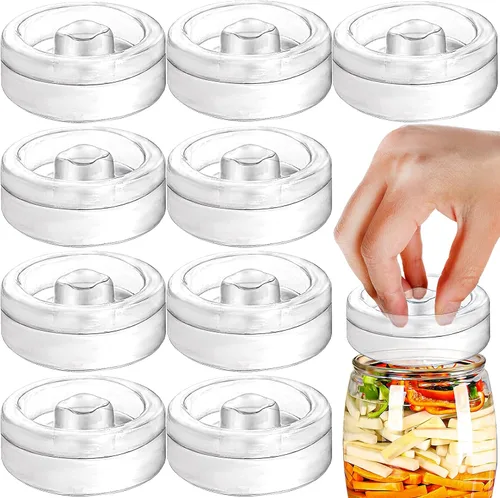 Yesland Paquete de 9 pesas de vidrio de fermentación con mango de fácil agarre, pesos de fermentación para tarros de boca ancha, chucrut, verduras,