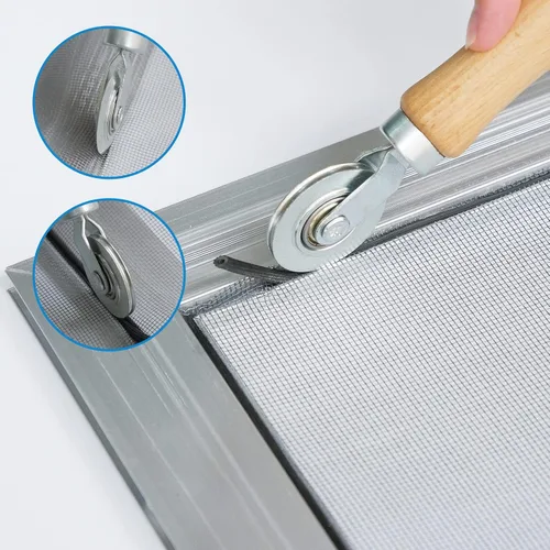 Miniatura 4 de HOMMEE Kit de reparación de puertas de pantalla y mosquitera, malla de fibra de vidrio de 39 x 118 pulgadas con herramienta rodante y ranura