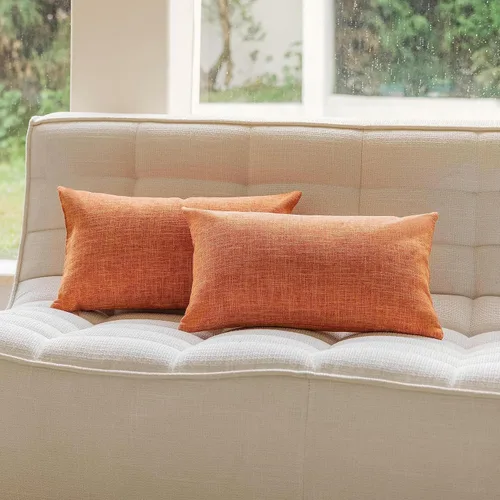 Miniatura 43 de Home Brilliant - Juego de 2 fundas de almohada Euro Sham de 26 x 26 pulgadas / 66 x 66 cm., de lino suave con forro decorativo de Navidad, fundas