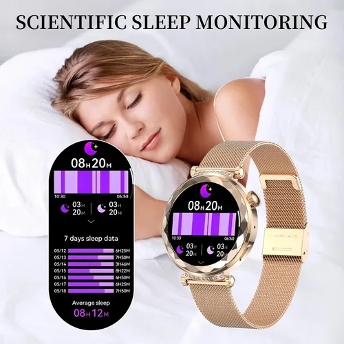 Miniatura 2 de Reloj inteligente para mujer, rastreador de actividad física para Android/iOS, pantalla AMOLED de 1.19 pulgadas con ciclo femenino, frecuencia