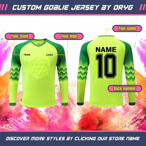 Miniatura 2 de ORYG Camiseta de portero de fútbol personalizada para niños, jóvenes, adultos, con número de nombre,