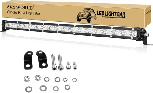 Miniatura 10 de SKYWORLD 2 X 4 Pulgadas 15W Barra de Luz LED de Una Sola Fila de Bajo Perfil Ultra Delgada, Mini Foco, Luces de Conducción Todoterreno, Luces LED