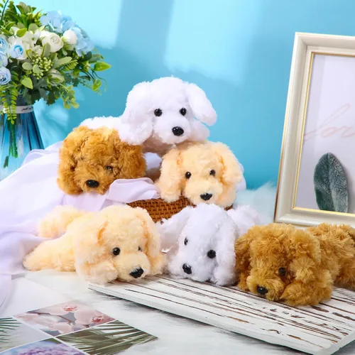 Miniatura 3 de Juego de 6 almohadas de felpa suave para perros de 8 pulgadas, juego de almohada de felpa suave para niños y niñas, temática de perro, recuerdo