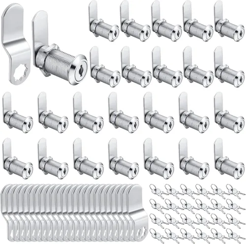 Miniatura 9 de Kenning 24 juegos de cerraduras de gabinete con llaves para cajón seguro, buzón, caja de almacenamiento RV, cerradura de repuesto, aleación de zinc