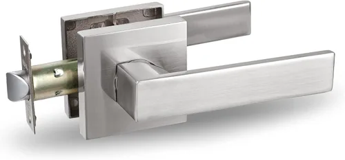 Miniatura 28 de USHTL01-SN-BK-6P - Manija cuadrada de privacidad para puerta de níquel cepillado sin llaves para dormitorio o baño, USHTL01-SN-BK-6P