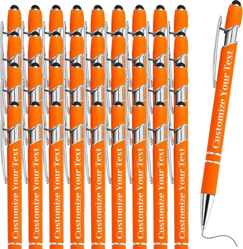 Miniatura 15 de Hasta 500 bolígrafos personalizados a granel con lápiz capacitivo, grabado, juego de bolígrafos con tu nombre, texto para mujeres de negocios