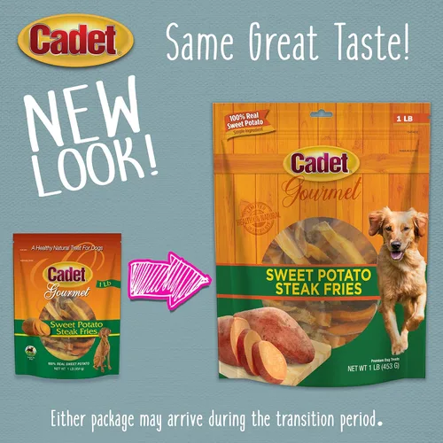 Miniatura 6 de Cadet Golosinas gourmet de batata fritas para perros, golosinas saludables y naturales de entrenamiento para perros pequeños y grandes