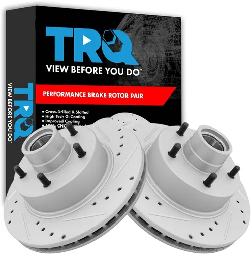 Miniatura 316 de TRQ Juego de rotores de freno de rendimiento trasero con revestimiento G premium compatible con Mazda 6 2014-2021