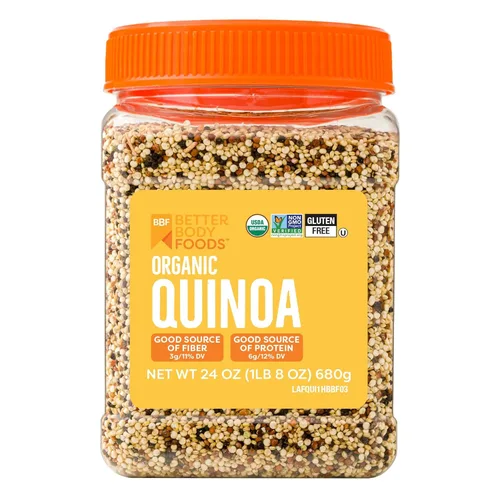BetterBody Foods Quinoa orgánica, vegana, sin gluten, reemplazo de arroz con bajo índice glucémico, 24 onzas