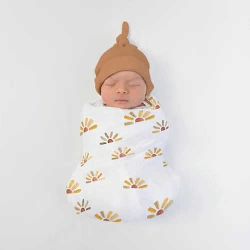 Miniatura 5 de SwaddleDesigns Mantas Envolventes de Muselina de Algodón, Juego de 4, Manta de Recepción para Bebés Recién Nacidos, Registro de Bebés y Regalo, Días