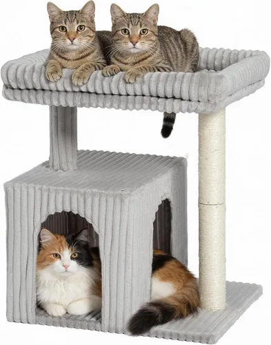 Miniatura 10 de Árbol para gatos grandes, 20.9 x 15.7 pulgadas, cama de percha grande para gatos adultos, torre para gatos de 22.8 pulgadas con poste rascador